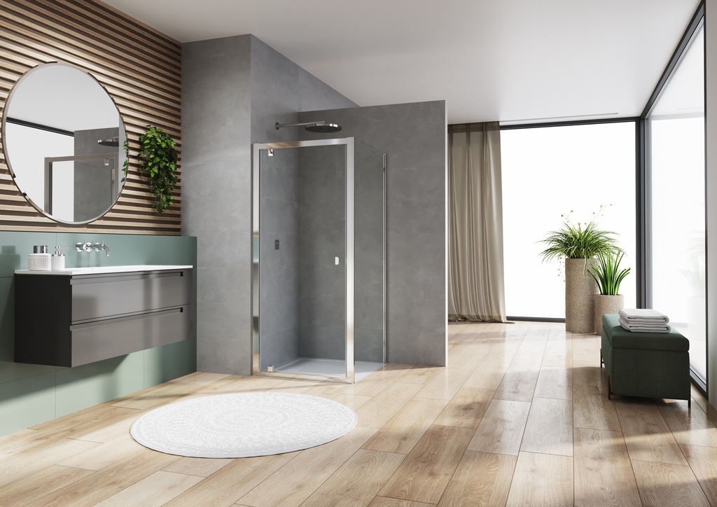 PAROI FIXE SANSWISS ARELIA 100CM PROFILE CHROME VERRE TRANSPARENT