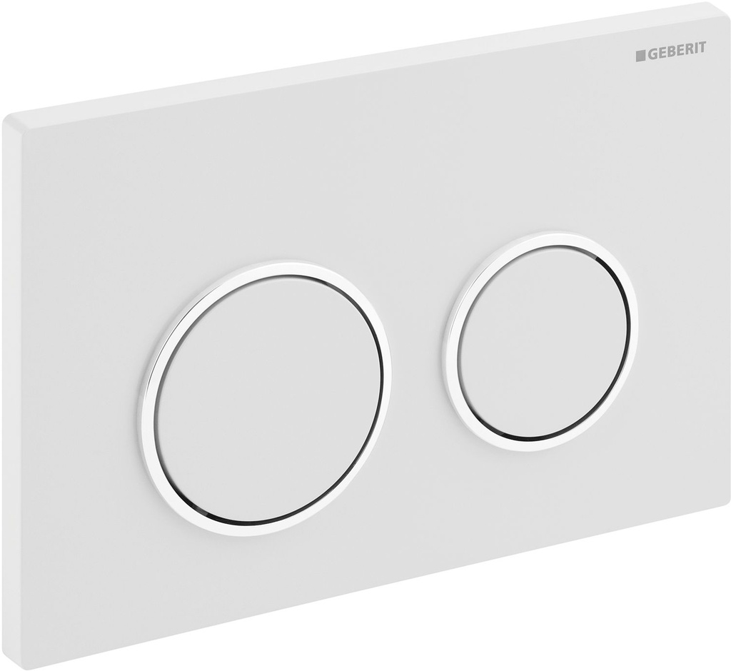PLAQUE DE COMMANDE GEBERIT OMEGA20 BLANC/CHROME BR/BLANC