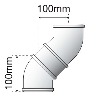 COUDE VENTOUSE BULEX ALU/ALU 45° 60/100  0020199404