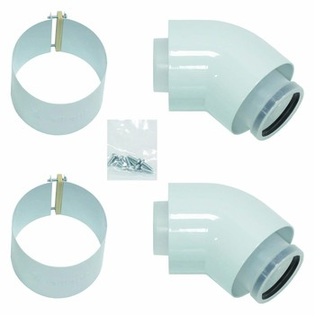 COUDE VENTOUSE PP/ALU BULEX 45° 80/125 (PAR 2 PCES)  0020257024