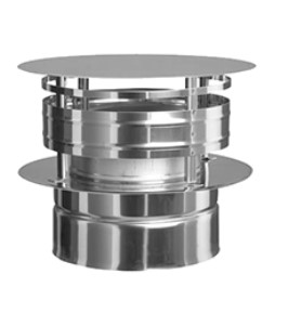 CHAPEAU ANTI-PLUIE INOX DOUBLE PAROI 100mm