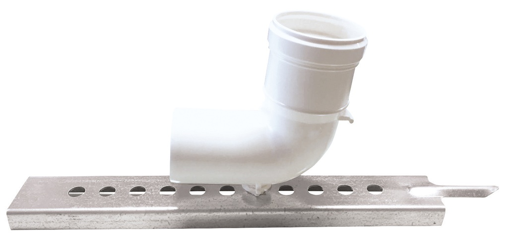 COUDE SUPPORT AVEC RAIL POUR FLEXIBLE PP 60mm EXPO INOX