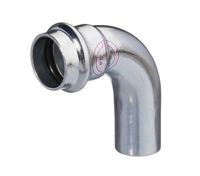 COUDE A SERTIR V-PRESS ELECTROZINGUE MF 90° 22mm