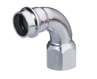 COUDE A SERTIR V-PRESS ELECTROZINGUE 4/4F X 28mm