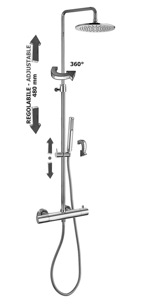 SHOWERPIPE PAFFONI MINI BIRILLO CHROME 225mm