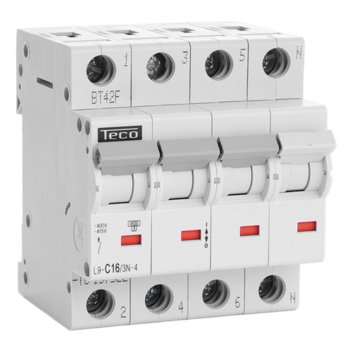 [L9C163N4] DISJONCTEUR TECO TETRA 3 POLES+N 16A COURBE C 4.5KA