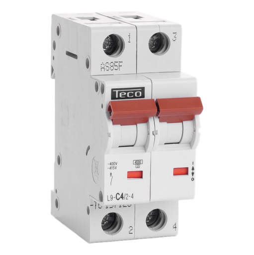 [L9C424] DISJONCTEUR TECO MONO 2 POLES 4A COURBE C 4.5KA