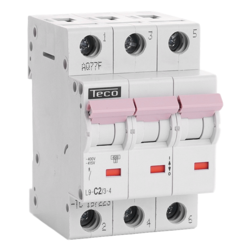 [L9C234] DISJONCTEUR TECO TRI 3 POLES 2A COURBE C 4.5KA