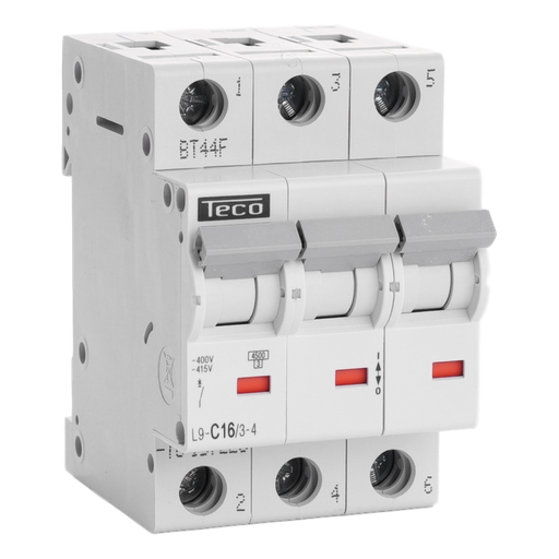 [L9C1634] DISJONCTEUR TECO TRI 3 POLES 16A COURBE C 4.5KA