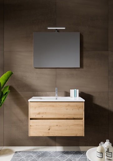 [SMP80CH] SOUS MEUBLE NEW ICE 2 TIROIRS CHENE 80CM