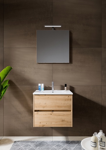 [SMP60CH] SOUS MEUBLE NEW ICE 2 TIROIRS CHENE 60CM