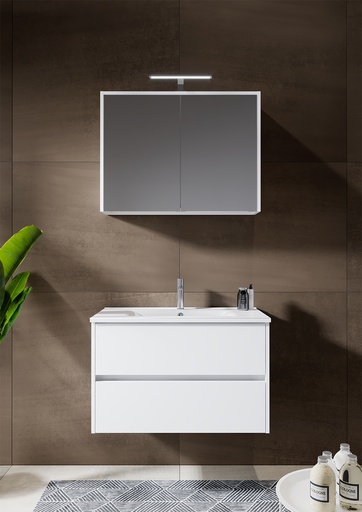 [SMP80BL] SOUS MEUBLE NEW ICE 2 TIROIRS BLANC 80CM