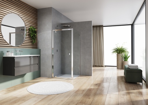 [D20F10804007] PAROI FIXE SANSWISS ARELIA 80CM PROFILE CHROME VERRE TRANSPARENT