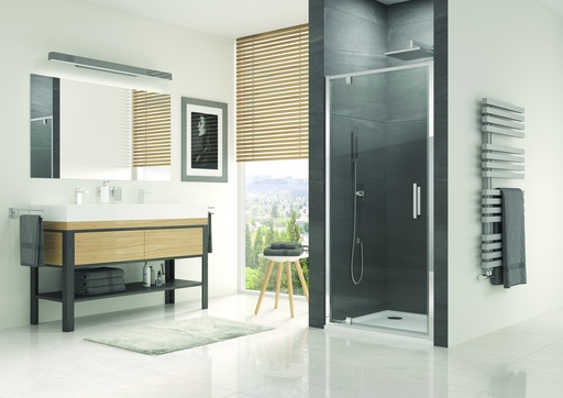 [OCEP0805007] PORTE DE DOUCHE PIVOTANTE OCELIA 80 X 190cm PROFILE CHROME VERRE TRANSPARENT