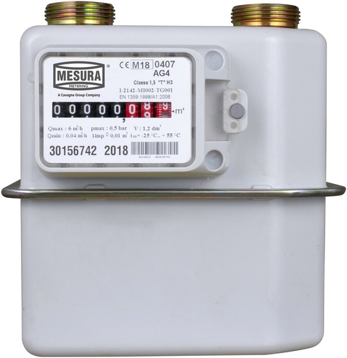 [S2005] Compteur G4  Pmax 0,5b Qmax 6m3/h+raccords/joints