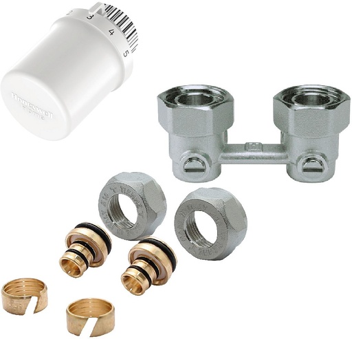 [TL3095W0EY1536] KIT BLOC H BI-TUBE MURAL AVEC RACCORD ALPEX 16mm POUR RADIATEUR AVEC VANNE INTEGREE