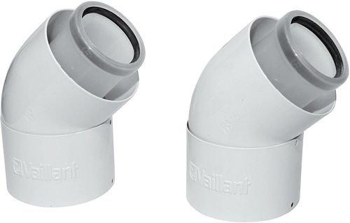 [303911] COUDE VENTOUSE PP/ALU VAILLANT 45° 60/100 (2 PCES)
