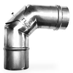 [FU11D080] COUDE INOX SIMPLE PAROI 87°+REGARD ETANCHE 80