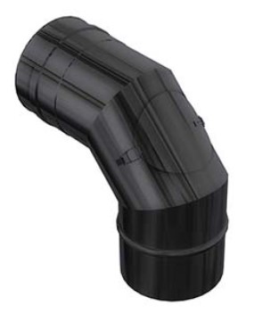 [FU5N11100] COUDE INOX SIMPLE PAROI NOIR AVEC PORTE 90° 100mm