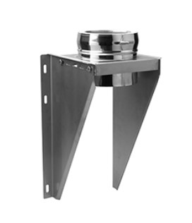 [X033180] SUPPORT MURAL DE DEPART INOX DOUBLE PAROI 180mm