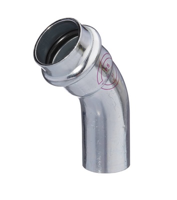 [12128ASF] COUDE A SERTIR V-PRESS ELECTROZINGUE MF 45° 28mm