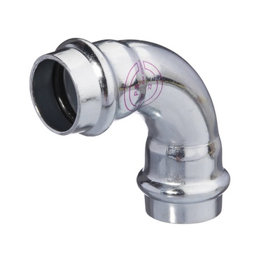 [9022ASF] COUDE A SERTIR V-PRESS ELECTROZINGUE FF 90° 22mm