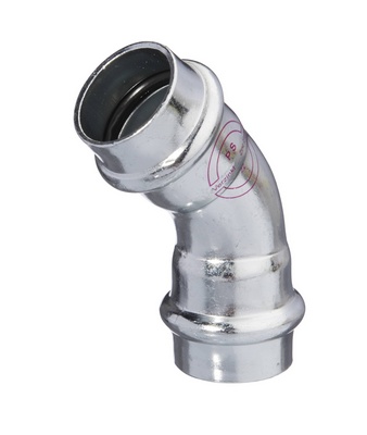 [12018ASF] COUDE A SERTIR V-PRESS ELECTROZINGUE FF 45° 18mm