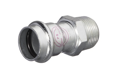 [RAS1/2M18F] RACCORD A SERTIR V-PRESS ELECTROZINGUE 1/2M X 18mm