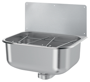 [182400] Bac déversoir mural avec dosseret Inox 304 poli satiné