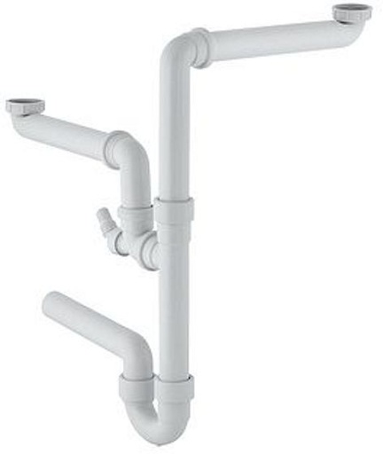 [152886] SIPHON EVIER GEBERIT DOUBLE 2 HAUTEURS