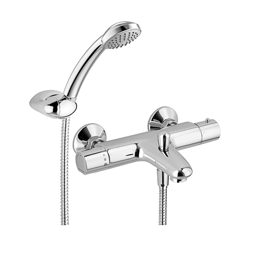 [EQS022CRNEW] MITIGEUR THERMOSTATIQUE BAIN DOUCHE NU PAFFONI EQUO STAR CHROME