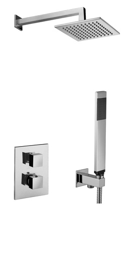 [KITLEQ518CR/M] SET DE DOUCHE ENCASTRE PAFFONI LEVEL CARRE CHROME