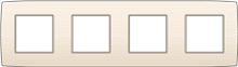 [100-764] PLAQUE NIKO CREME QUADRUPLE HORIZONTALE 100-764