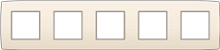 [100-76005] PLAQUE NIKO CREME QUINTUPLE HORIZONTALE 100-76005